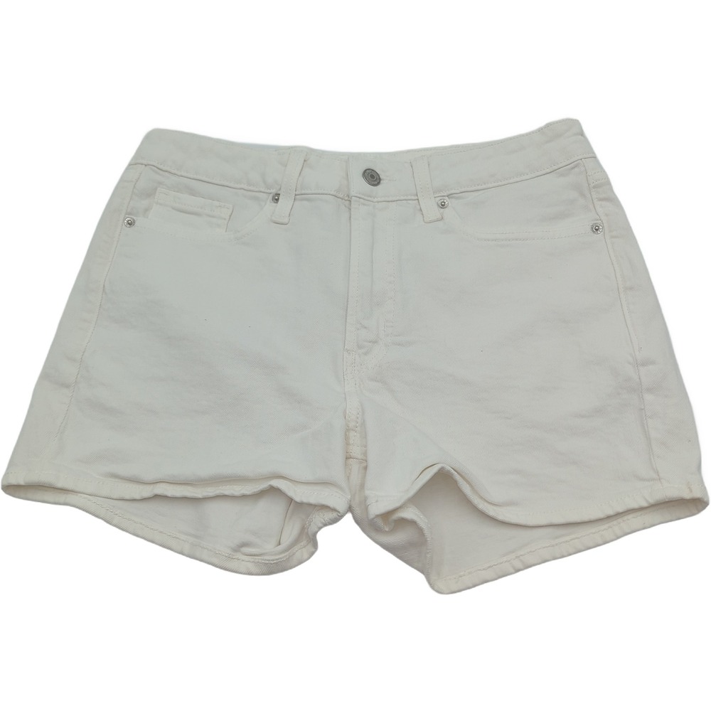Old Navy OG Straight High Rise White Denim Shorts Size 8 Secret Smooth Pockets